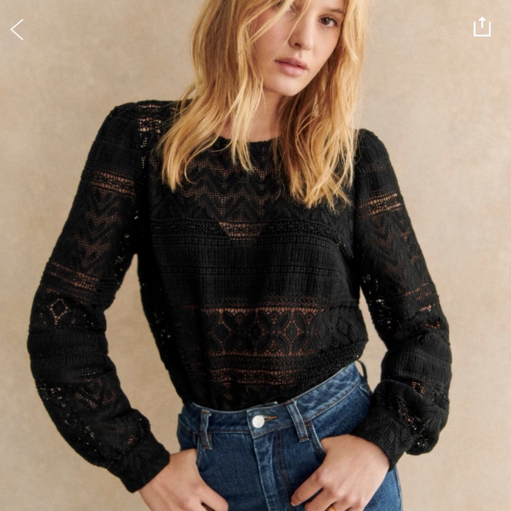 Sezane Philoe Blouse Black - Size 4